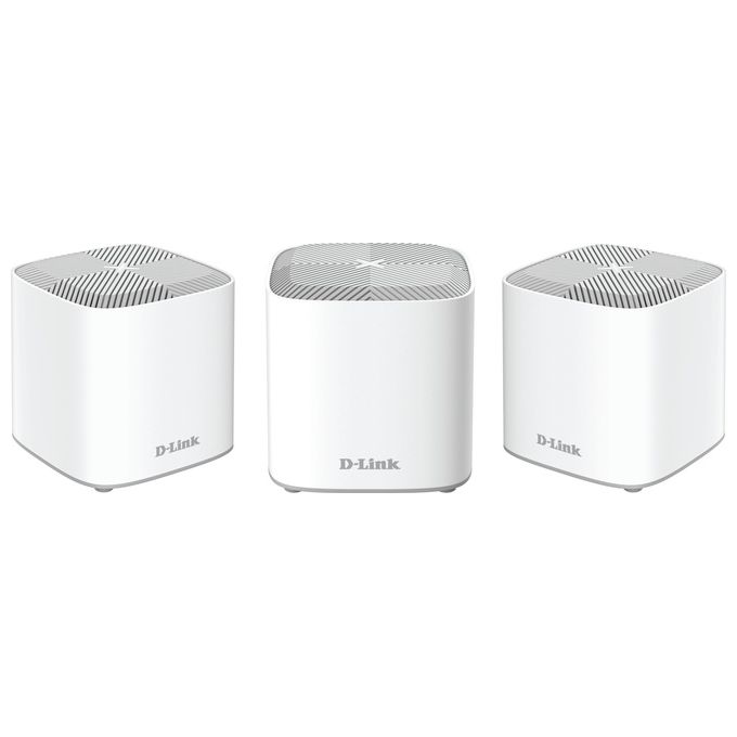D-Link COVR-X1863 Sistema Wi-Fi 6 Mesh AX1800 Dual-Band 3-Pack fino a 600 mq 2 porte Gigabit WPA3 compatibile con Google Assistant e Alexa colore Bianco