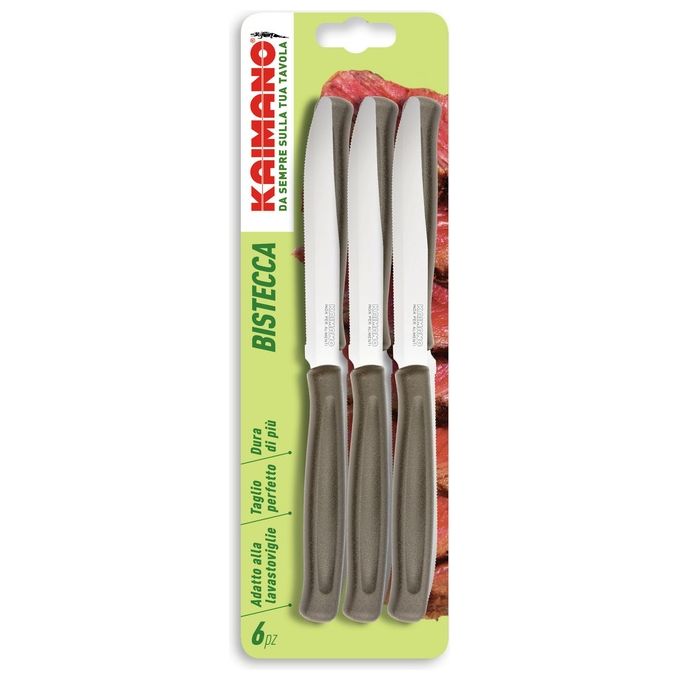 Kaimano Coltello da Bistecca Dinamik 6 Pezzi Marrone