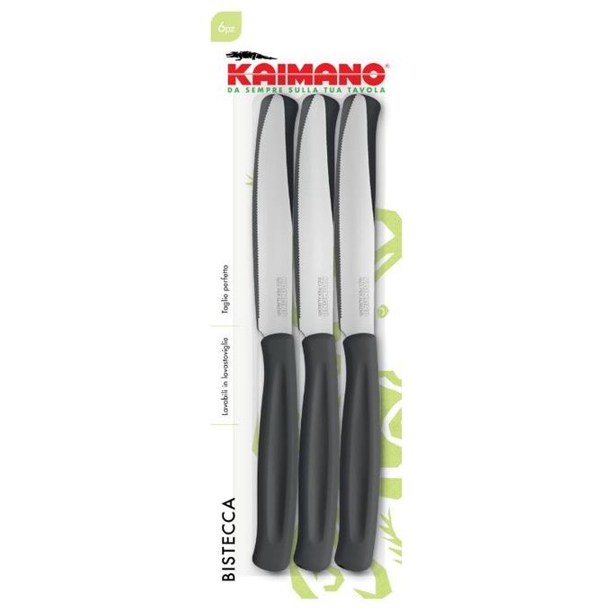 Kaimano 6 Coltelli da Bistecca Dinamik Nero
