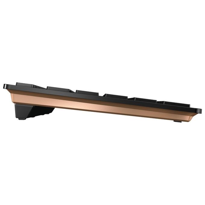 CHERRY JD-9100CH-2 DW 9100 SLIM Tastiera e Mouse Senza Fili Bluetooth e Wireless 2.4 GHz Ricaricabile con USB-C QWERTZ Svizzero colore Nero Bronzo