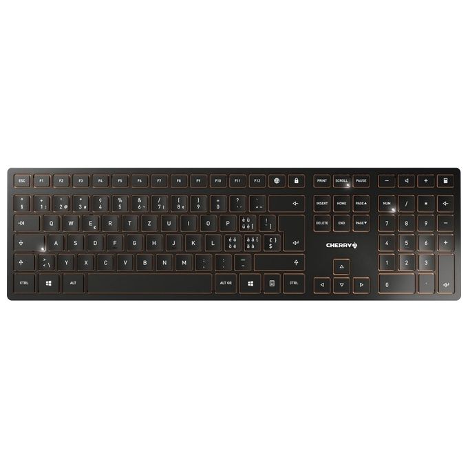 CHERRY JD-9100CH-2 DW 9100 SLIM Tastiera e Mouse Senza Fili Bluetooth e Wireless 2.4 GHz Ricaricabile con USB-C QWERTZ Svizzero colore Nero Bronzo