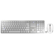 CHERRY JD-9100EU-1 DW 9100 SLIM Tastiera e Mouse Wireless RF 2.4 GHz Bluetooth 4.0 QWERTY US Argento