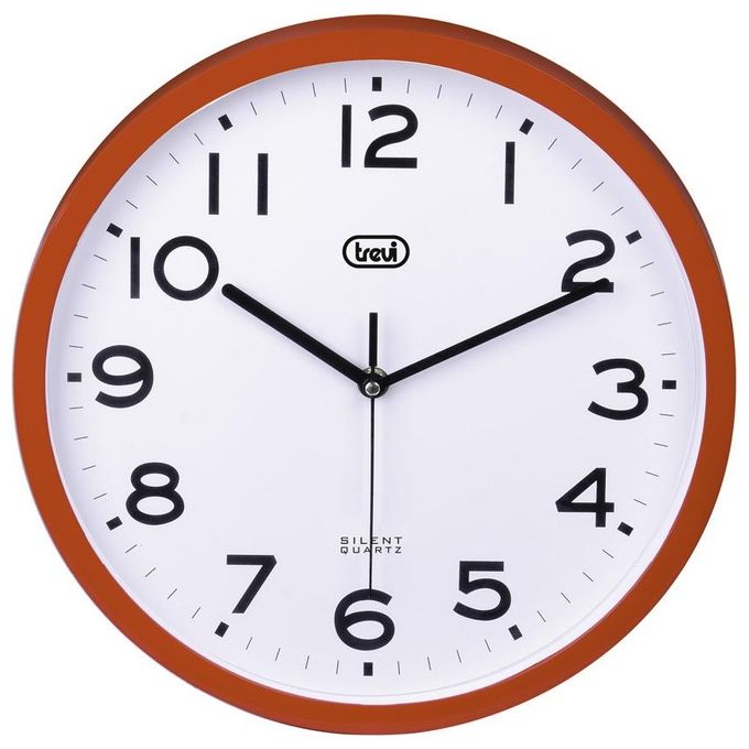 Trevi Orologio da Parete Analogico 30cm Movimento Silenzioso Sweep Rosso