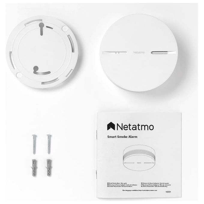 Netatmo INK005 Rilevatore di Fumo Intelligente Fotoelettrico Wi-Fi Bluetooth 85 dB Batteria 10 anni colore Bianco