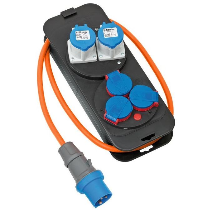 Brennenstuhl 1151600030 Distributore di Corrente 1,5 m 2xCEE 230V-16A 3xSchuko IP44 colore Arancione