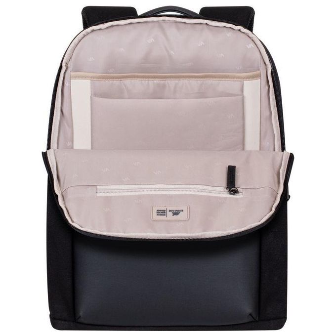 RivaCase 8524 Cardiff Zaino per Laptop fino a 14 Pollici con Scomparto Tablet fino a 10,5 Pollici Materiale Tela e Poliuretano colore Nero