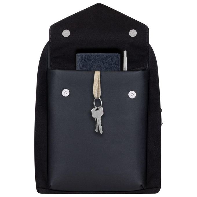 RivaCase 8524 Cardiff Zaino per Laptop fino a 14 Pollici con Scomparto Tablet fino a 10,5 Pollici Materiale Tela e Poliuretano colore Nero