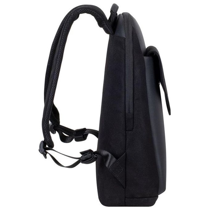 RivaCase 8524 Cardiff Zaino per Laptop fino a 14 Pollici con Scomparto Tablet fino a 10,5 Pollici Materiale Tela e Poliuretano colore Nero