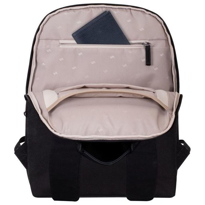 RivaCase 8524 Cardiff Zaino per Laptop fino a 14 Pollici con Scomparto Tablet fino a 10,5 Pollici Materiale Tela e Poliuretano colore Nero