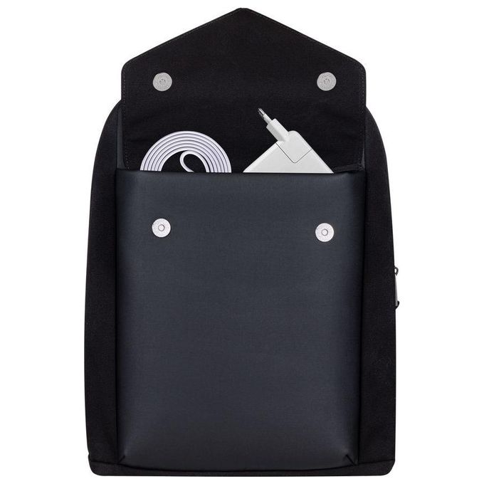 RivaCase 8524 Cardiff Zaino per Laptop fino a 14 Pollici con Scomparto Tablet fino a 10,5 Pollici Materiale Tela e Poliuretano colore Nero