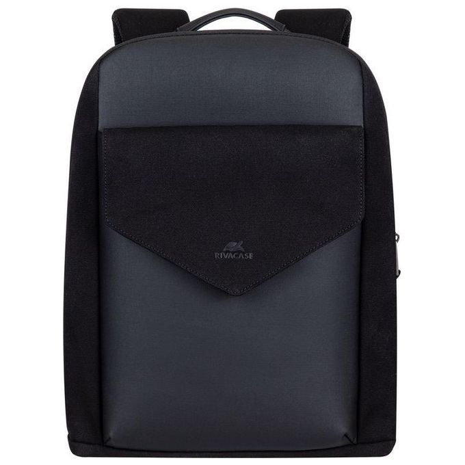 RivaCase 8524 Cardiff Zaino per Laptop fino a 14 Pollici con Scomparto Tablet fino a 10,5 Pollici Materiale Tela e Poliuretano colore Nero