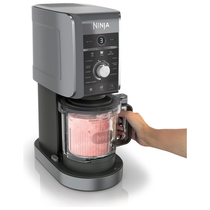 Ninja NC501EU CREAMi Deluxe Gelatiera 2,1 L 800 W 10 programmi 3 vaschette 709 ml timer digitale colore Nero Grigio