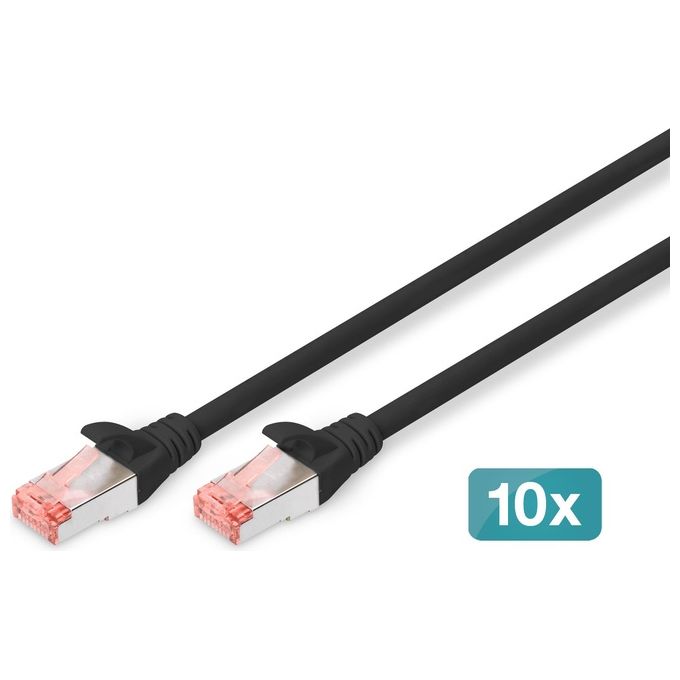 Digitus DK-1644-020-BL-10 Cavo di Rete 2mt Cat6 S-FTP S-STP Nero