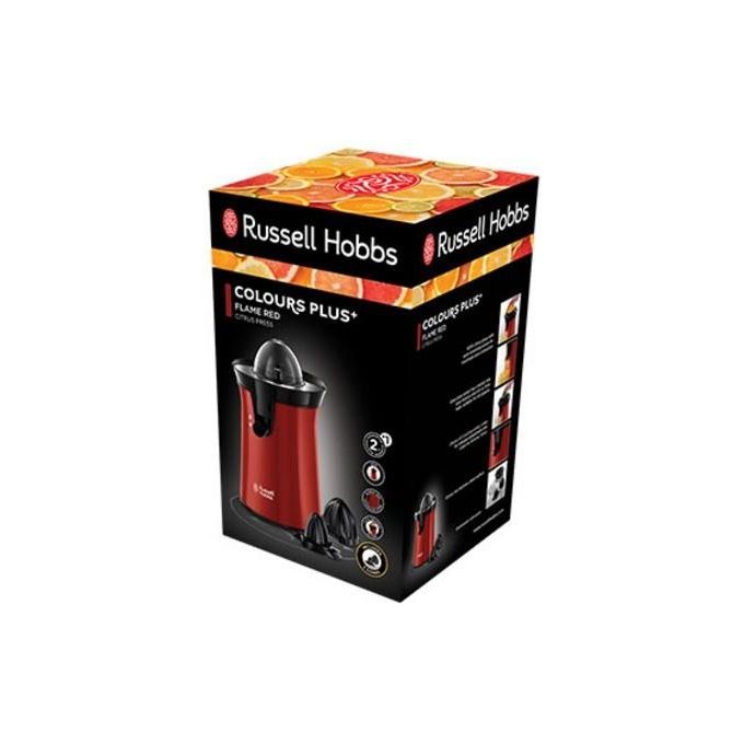 Russell Hobbs 26010-56 Spremiagrumi Rotazione a Pressione Bi-Direzionale 60W Acciaio Inox-Rosso
