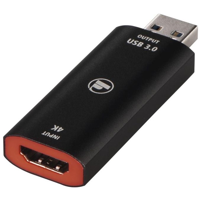 Hama 00074257 Video Capture Card HDMI a USB 3.0 4K in ingresso 1080p 60Hz uscita compatibile con DSLR Action Cam e webcam per streaming colore Nero