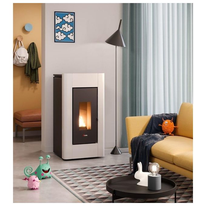 CADEL 8053859015697 Prince Stufa a pellet 10 5 kW Classe A+ con controllo app e programmazione colore Titanio
