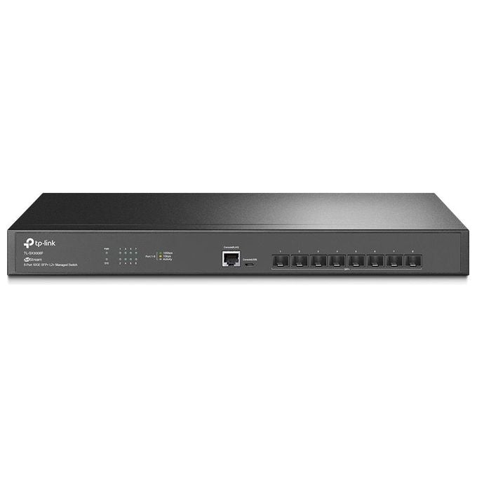TP-Link TL-SX3008F Omada Switch Gestito L2+ 8 Porte SFP+ 10Gbps 160 Gbps Rack 19'' colore Nero