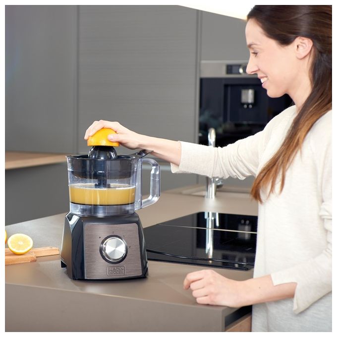 Black and Decker BXFPA1200E Robot da Cucina Multifunzione 1200W Ciotola 1,5 L Acciaio Inox colore Nero