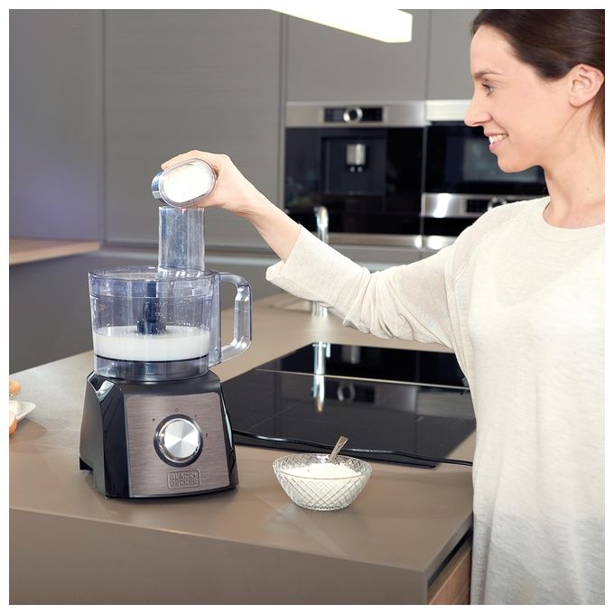 Black and Decker BXFPA1200E Robot da Cucina Multifunzione 1200W Ciotola 1,5 L Acciaio Inox colore Nero