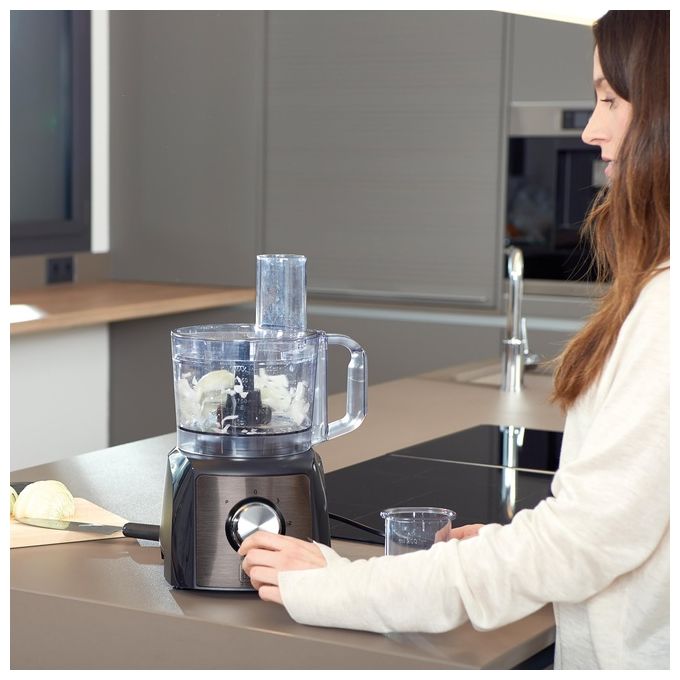 Black and Decker BXFPA1200E Robot da Cucina Multifunzione 1200W Ciotola 1,5 L Acciaio Inox colore Nero