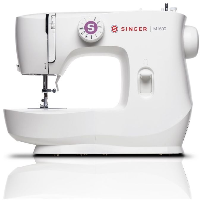 Singer M1605 Macchina da cucire 6 punti asola automatica 4 tempi braccio libero telaio in metallo colore Bianco