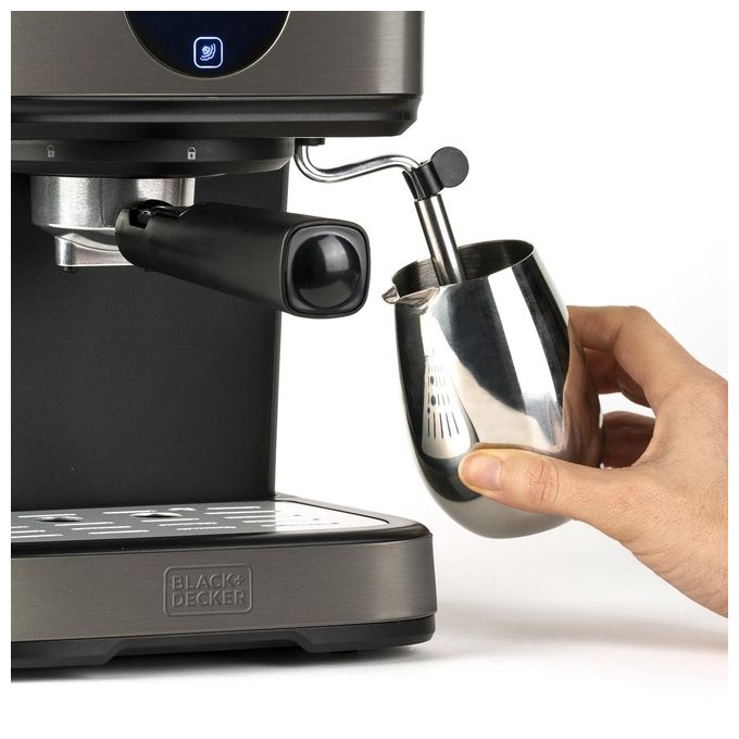 Black+decker BXCO850E Macchina da caffe' Espresso 1.5 L 20 bar 850 W Pannello Touch Scaldatazze colore Acciaio Inox