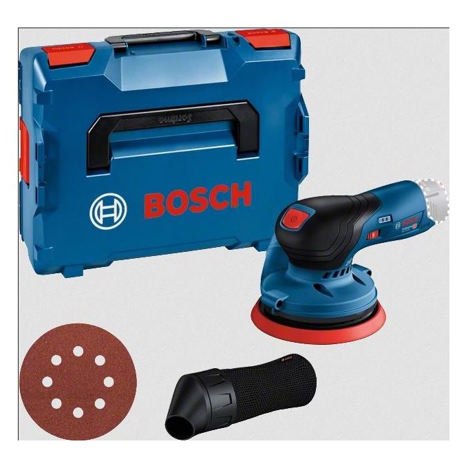 Bosch 0 601 372 100 GEX 12V-125 Professional Levigatrice rotoorbitale a batteria 12 V 10000 giri-min Velcro colore Nero Blu Rosso
