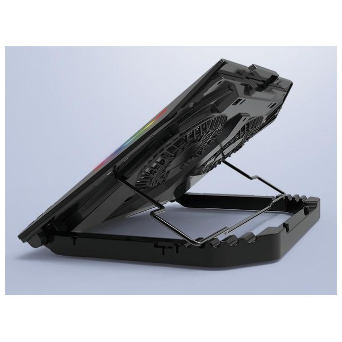 Conceptronic THYIA02B ERGO Supporto di Raffreddamento per Laptop da Gioco con 2 Ventole 17'' RGB 40 Kg di Carico colore Nero