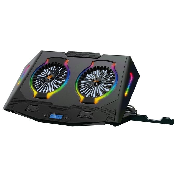 Conceptronic THYIA02B ERGO Supporto di Raffreddamento per Laptop da Gioco con 2 Ventole 17'' RGB 40 Kg di Carico colore Nero
