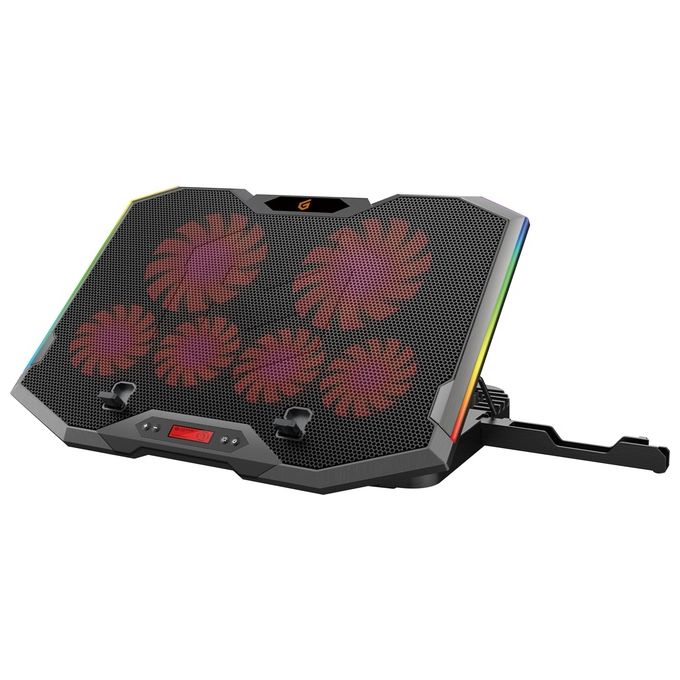 Conceptronic THYIA01B Base di Raffreddamento Notebook Gaming 17'' 6 Ventole RGB 5 Livelli 2 USB colore Grigio