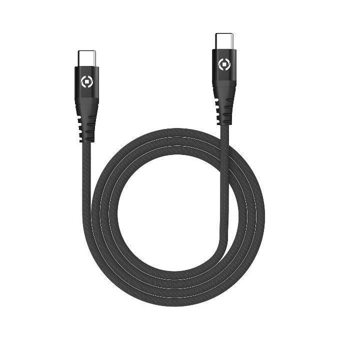 Celly Cavo Usb-C Usb-C Nylon 60W Nero