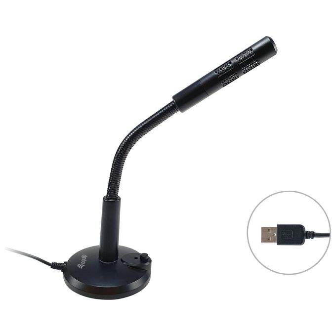 Equip 245340 Microfono USB da Tavolo Plug and Play interruttore mute cavo 1.2 m colore Nero