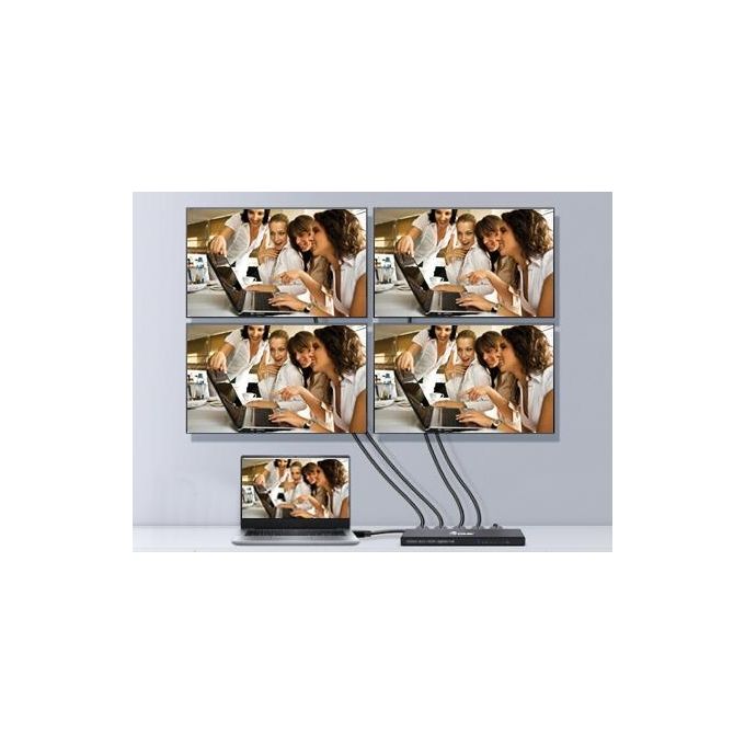 Conceptronic 332717 Splitter HDMI 2.0 a 4 porte con supporto 4K-60Hz HDR10 Dolby Vision alimentazione 5V-1A colore Nero