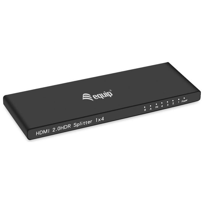Conceptronic 332717 Splitter HDMI 2.0 a 4 porte con supporto 4K-60Hz HDR10 Dolby Vision alimentazione 5V-1A colore Nero