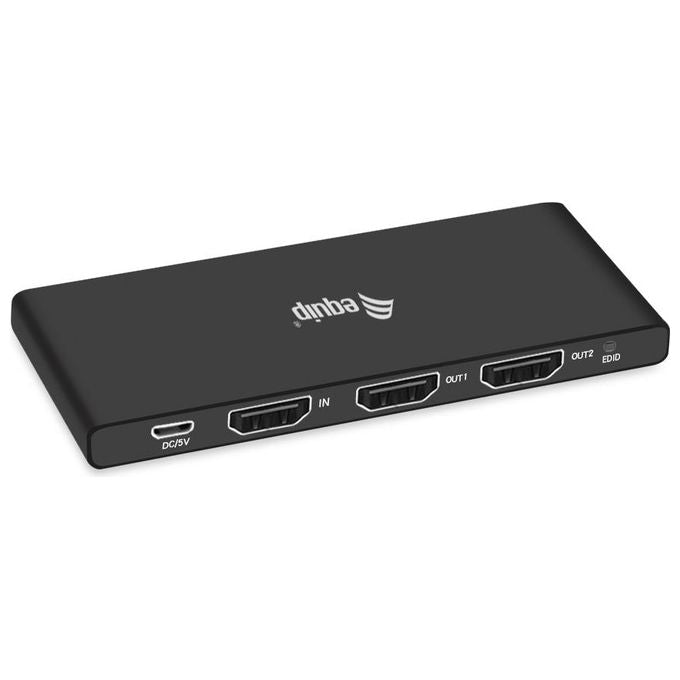 Equip 332716 HDMI Video Splitter 2 Porte HDMI 2.0 4K-60Hz HDR10 Dolby Vision Alimentazione Inclusa colore Nero
