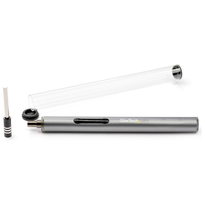 StarTech CTK55PCEDRIVE Set di cacciaviti elettrici di precisione con 55 punte coppia massima 0,35 N.m velocita' 110 RPM alimentazione 2 batterie AAA materiale alluminio colore Argento