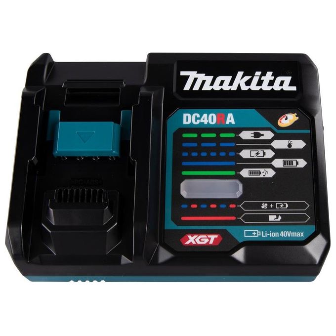 Makita 191E07-8 Caricabatterie rapido per batterie XGT 40 V Max e LXT 14,4 V 18 V con adattatore ADP10 potenza 310 W tempo ricarica 28 min 2,5 Ah colore Nero