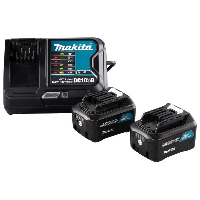 Makita 191L68-0 Power Source Kit Kit Alimentazione 12 V max 2x Batteria 4,0 Ah Li-ion Caricabatterie Rapido DC10SB colore Nero
