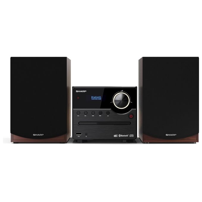 Sharp XL-B517D Microsistema Hi-Fi 45W CD MP3 USB AUX Bluetooth 5.0 DAB+ FM LCD 2 Casse colore Marrone