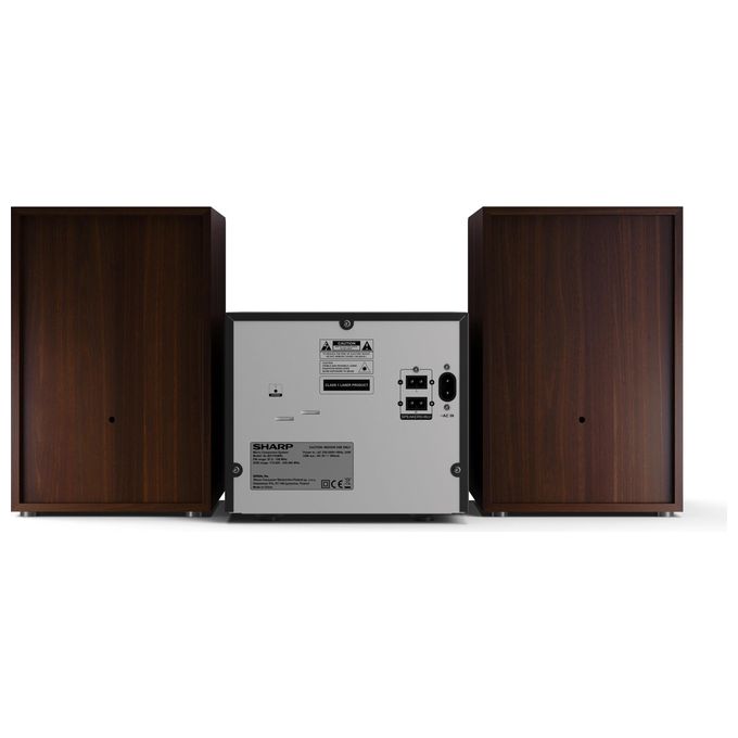 Sharp XL-B517D Microsistema Hi-Fi 45W CD MP3 USB AUX Bluetooth 5.0 DAB+ FM LCD 2 Casse colore Marrone