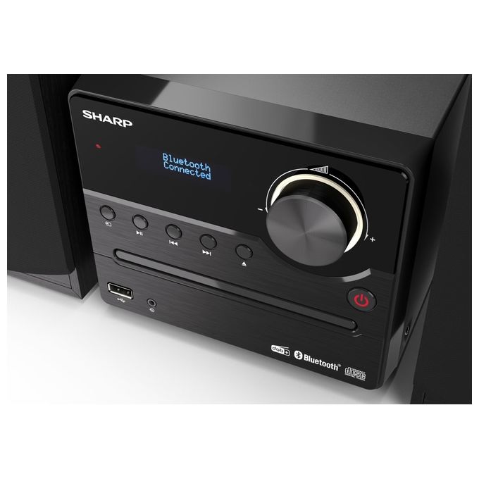 Sharp XL-B517D Microsistema Hi-Fi 45W DAB+ FM Bluetooth 5.0 Lettore CD USB AUX colore Nero