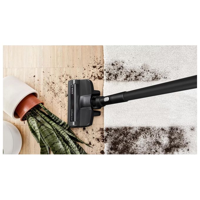 Bosch BSS825ALL Serie 8 Aspirapolvere senza fili con motore TurboSpin batteria 18 V 5 Ah fino a 45 min autonomia colore Nero Bianco