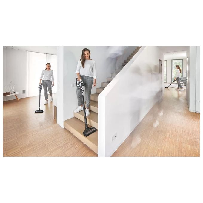 Bosch BSS825ALL Serie 8 Aspirapolvere senza fili con motore TurboSpin batteria 18 V 5 Ah fino a 45 min autonomia colore Nero Bianco