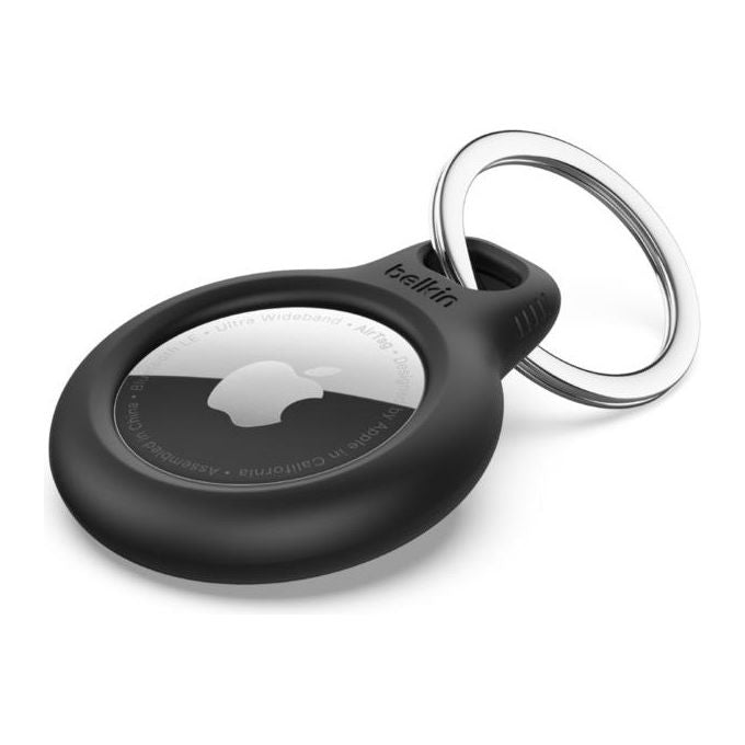 Belkin MSC001BTBK Custodia per AirTag con Portachiavi Resistente ai Graffi Confezione da 4 Pezzi colore Nero
