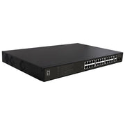 LevelOne GEP-2821 Switch di rete non gestito 28 porte Gigabit Ethernet con PoE IEEE 802.3af-at budget 390 W 2 porte RJ45 2 slot SFP colore Nero