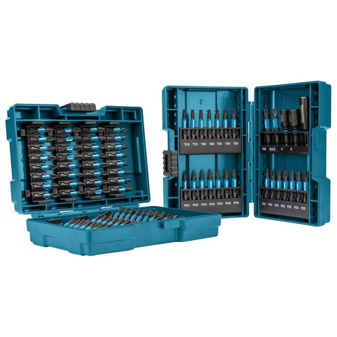 Makita E-03109 Impact Black Set di punte 90 pezzi in acciaio S2 con portabit magnetico e chiavi esagonali colore Nero