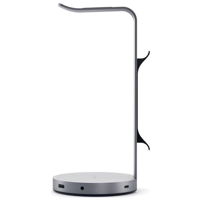 Satechi ST-UCHSHM Stand per Cuffie con Hub USB 3 Porte USB-A 3.0 Jack Audio 3.5 mm Alluminio colore Grigio Spaziale