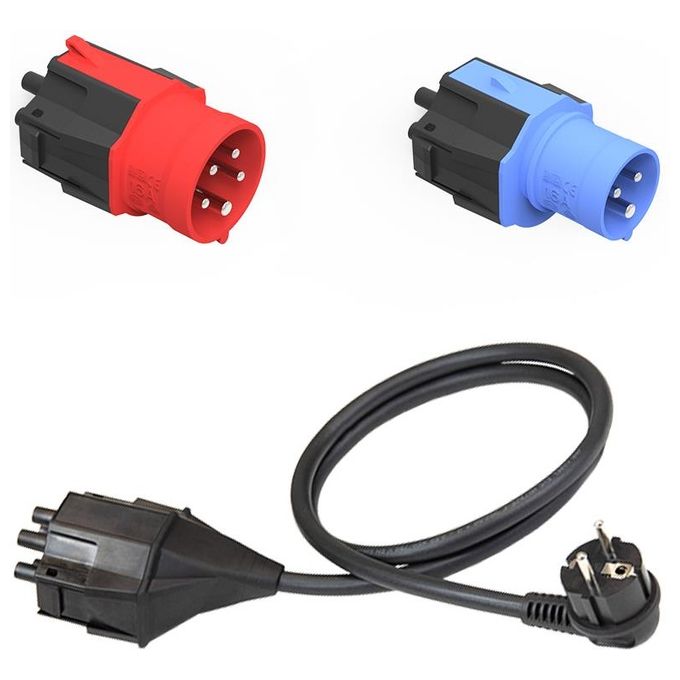 NRGkick 20001053 Kit Punta Presa Standard EU Adattatore Ricarica Veicoli Elettrici con Monitoraggio Temperatura e LED Nero Blu Rosso