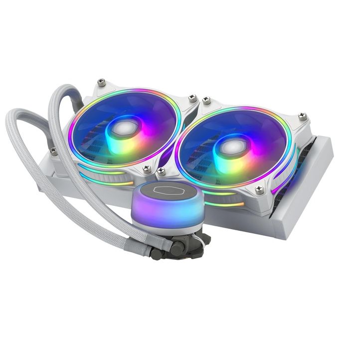 Cooler Master MLX-D24M-A18PW-R1 MasterLiquid ML240 Illusion Dissipatore a Liquido AIO Radiatore 240mm 2 Ventole ARGB 120mm Pompa 3a Gen colore Bianco