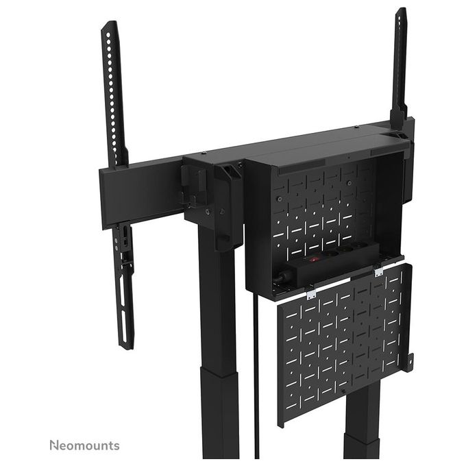 Neomounts W127366252 FL55-875BL1 Carrello TV Motorizzato per Display 55-100 Pollici VESA 100x100-800x600 Altezza Regolabile con Telecomando Ruote Bloccabili Fino a 110 Kg colore Nero